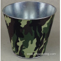 Doodle pattern iron flower bucket